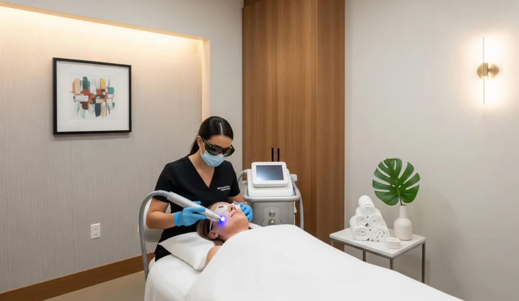 Complete guide to laser treatments in sherman oaks 1 Aesthetic Specialist Performing Laser Treatmetn | Cosmetic Injectables Center Medspa | Sherman Oaks, Los Angeles, Ca