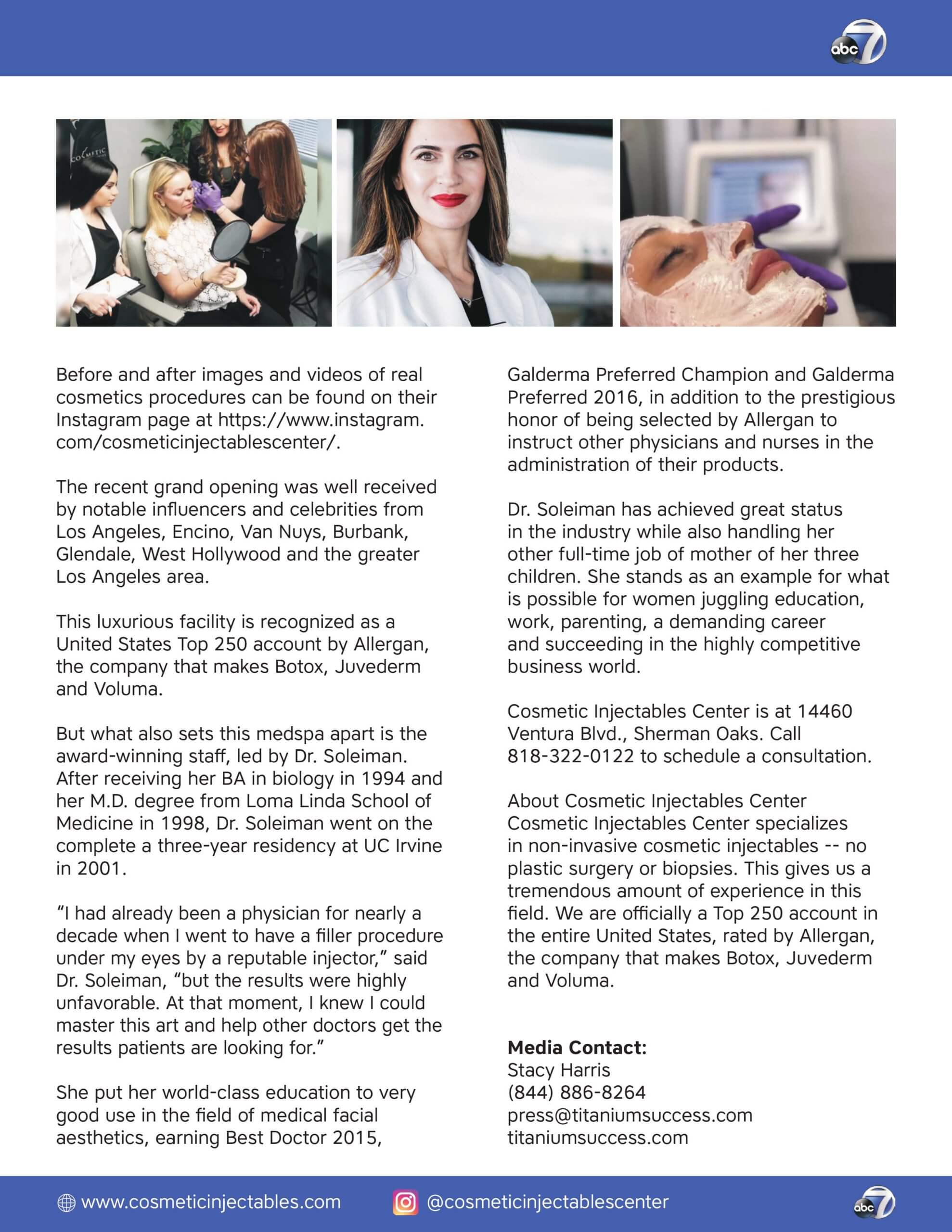 Sherman oaks medspa's grand opening gains national attention 2 Cosmetic Injectables Medical Spa Grand Opening