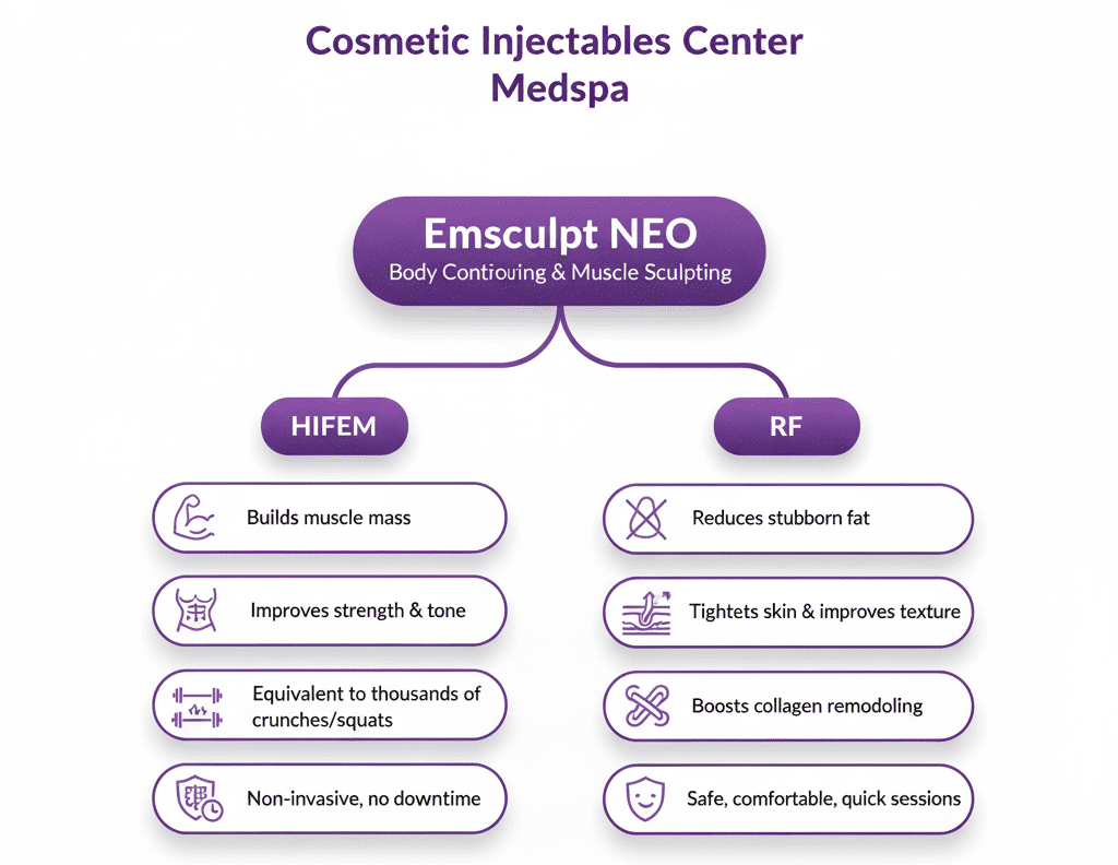 Emsculpt neo (hifem + rf): clinical trials on fat reduction and muscle hypertrophy 1 Emsculpt Neo Hifem Rf Benefits | Cosmetic Injectables Center Medspa | Sherman Oaks, Los Angeles, Ca